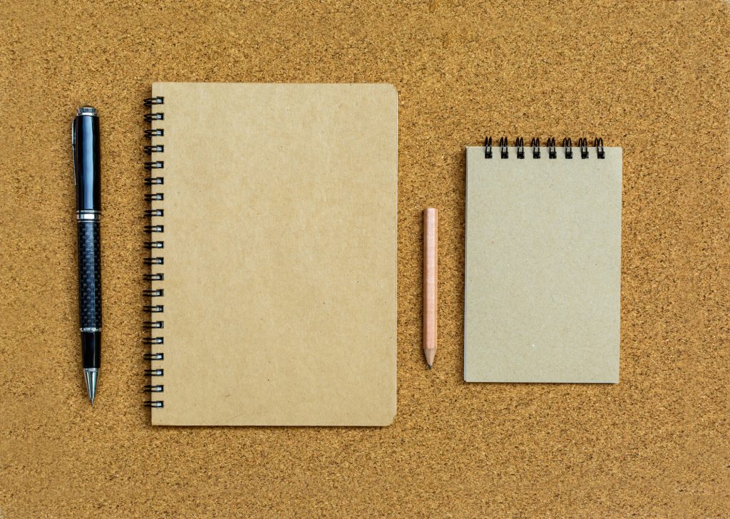 Blank spiral binder notebook